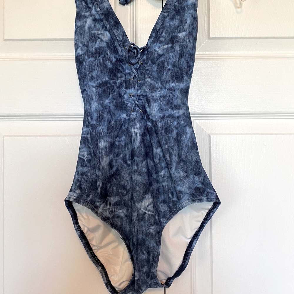 MICHAEL KORS DENIM TIE DYE SWIMSUIT